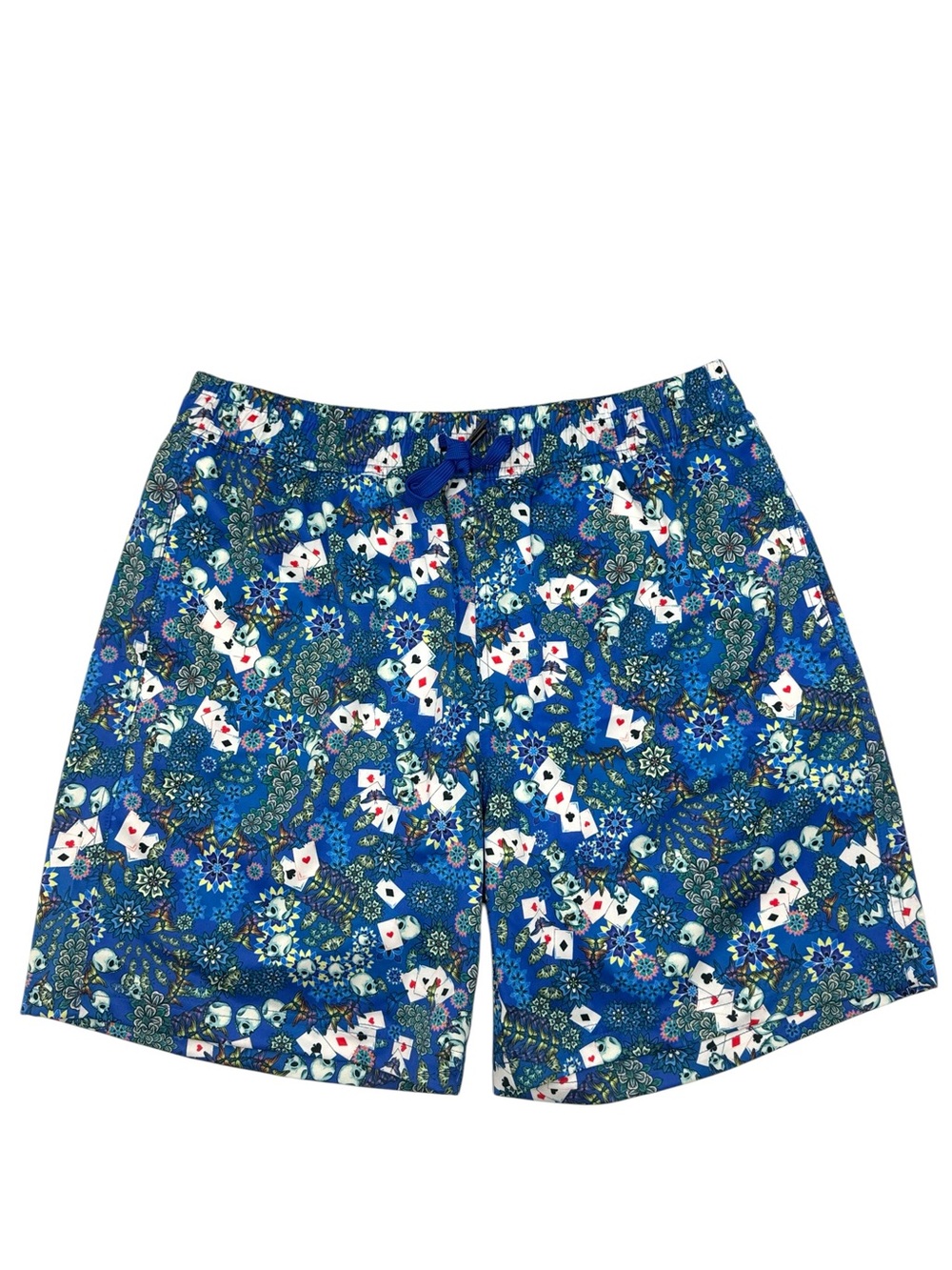 NWT Robert Graham "Aces" Swim Board Shorts Trunks Boxer Brief Liner Blue Men's M